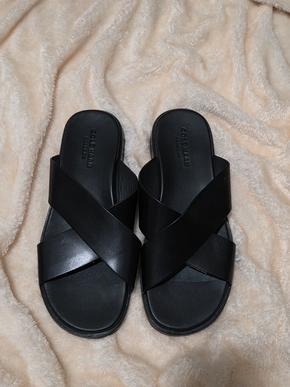 Mens Black Leather Sandals